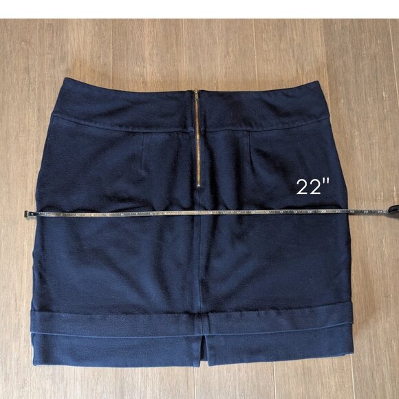 CAbi, Double Layer Knit Mini Skirt, Navy Blue, Sz 16 - Picture 6 of 9
